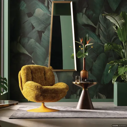Fotel obrotowy COSY - żółty