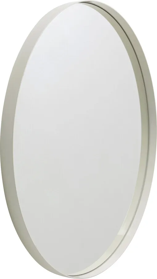 Lustro wiszące okrągłe CURVE GREIGE 100 cm - szarobeżowy