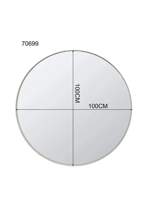 Lustro wiszące okrągłe CURVE GREIGE 100 cm - szarobeżowy