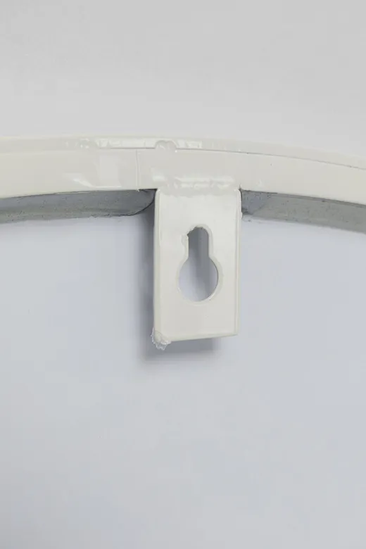 Lustro wiszące okrągłe CURVE GREIGE 100 cm - szarobeżowy