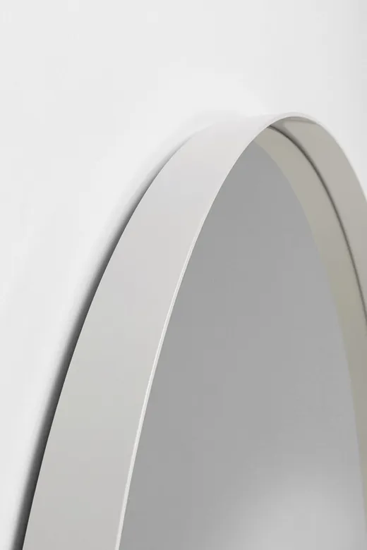 Lustro wiszące okrągłe CURVE GREIGE 100 cm - szarobeżowy