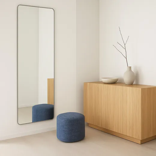Lustro wiszące CURVE GREIGE 70x200 - szarobeżowy