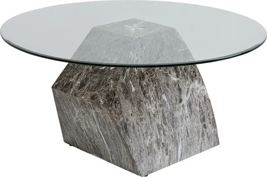 Stolik kawowy okrągły ROCKY 90 cm - szary