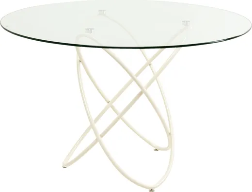 Stół okrągły MOLEKULAR 120 cm - transparentny/szarobeżowy