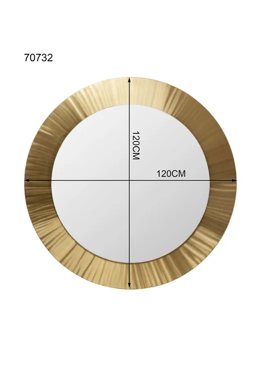 Lustro ścienne okrągłe LUNETTE 120 cm - złoty