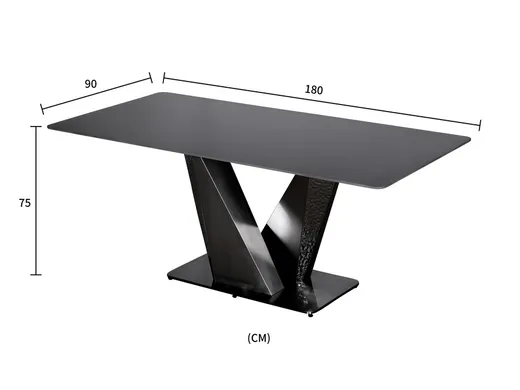 Stół MODIG 180x90 - czarny marmur/grafitowy
