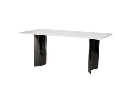 Stół MODIG 180x90 - biały marmur/czarny chrom