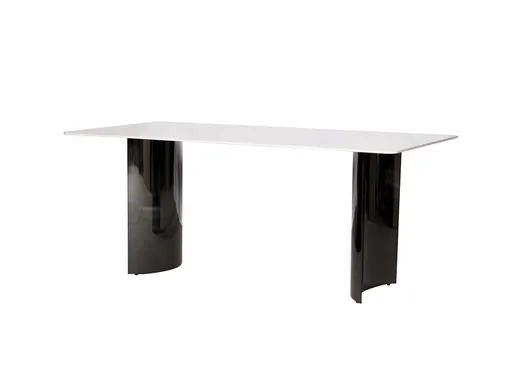 Stół MODIG 180x90 - biały marmur/czarny chrom