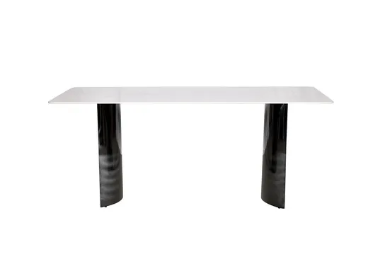 Stół MODIG 180x90 - biały marmur/czarny chrom
