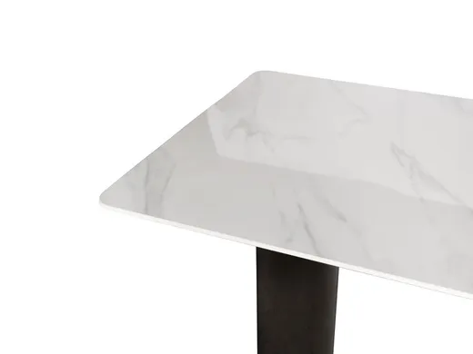 Stół MODIG 180x90 - biały marmur/czarny chrom
