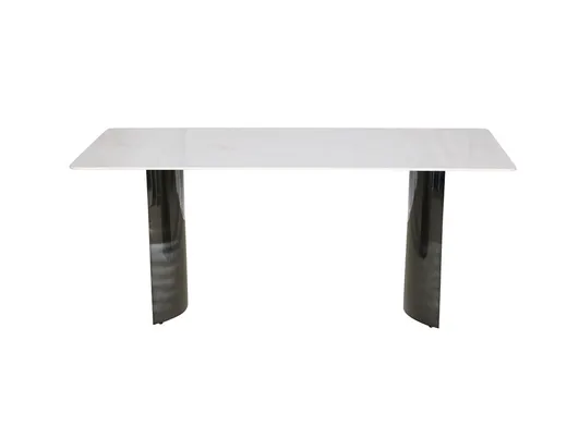 Stół MODIG 180x90 - biały marmur/czarny chrom