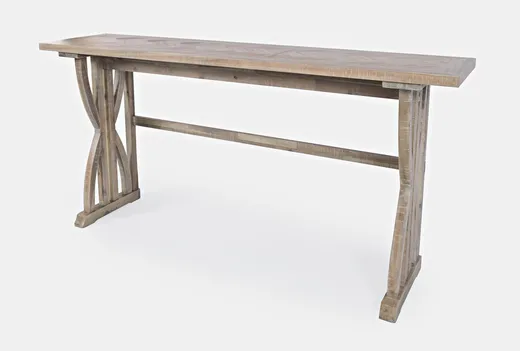 Zestaw stół barowy + 3 hokery AVOLA - naturalny/beżowy