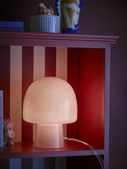 Lampa stołowa szklana PADDY - różowy