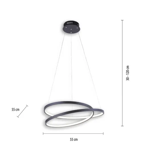 Lampa wisząca ROMAN 2472-18 - czarny