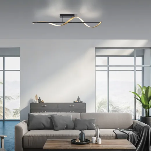 Lampa sufitowa Q-SWING 6385-13 - antracyt/mosiądz