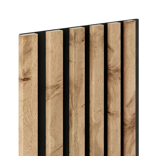 Lamele na filcu WOODLINE 2700x300 - czarny / dąb wotan