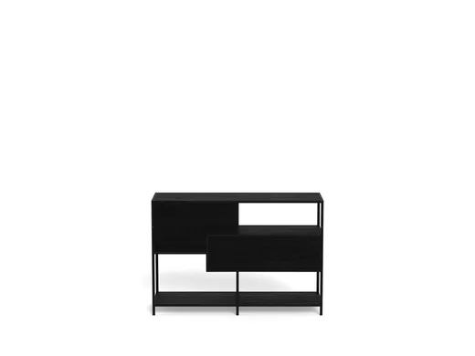 Regał z szufladami SEAFORD 78 cm - czarny jesion