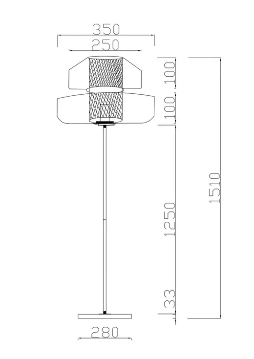 Lampa podłogowa ARCADIA - bursztynowy/złoty