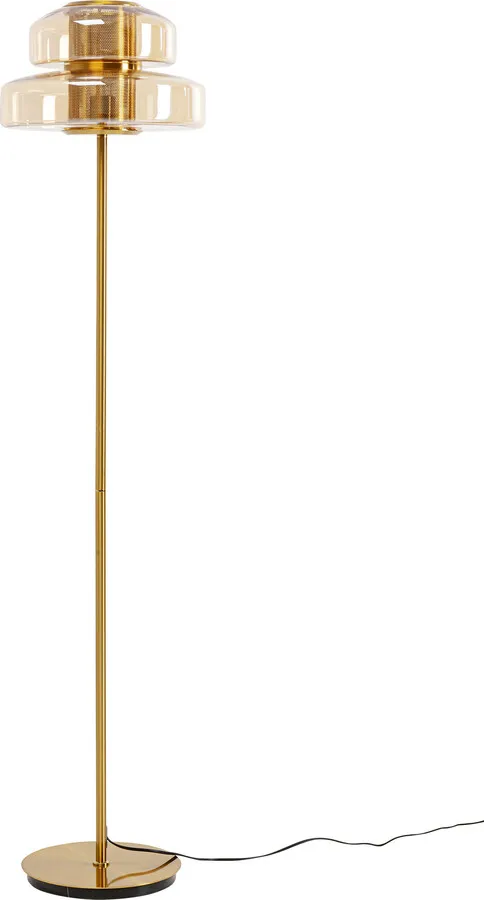 Lampa podłogowa ARCADIA - bursztynowy/złoty