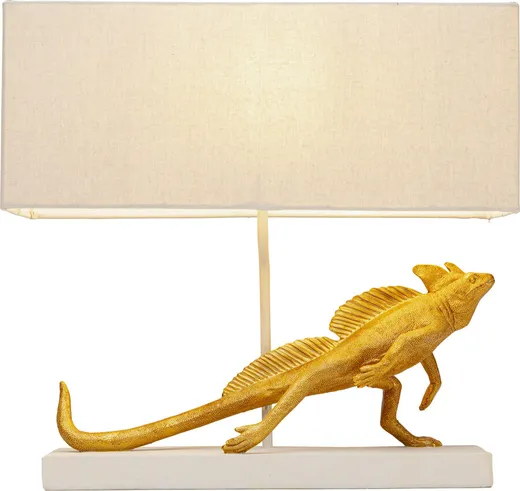 Lampa stołowa IGUANA - złoty/biały