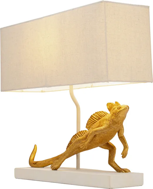Lampa stołowa IGUANA - złoty/biały