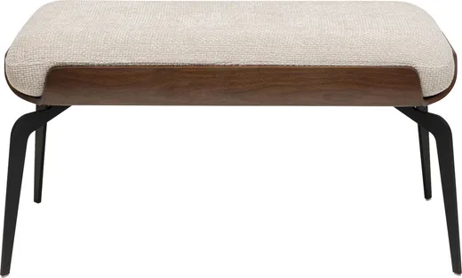 Ławka tapicerowana MARC 95 cm - beżowy/czarny