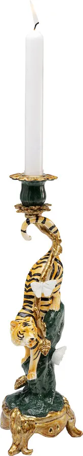 Świecznik ELEGANT TIGER - złoty/zielony