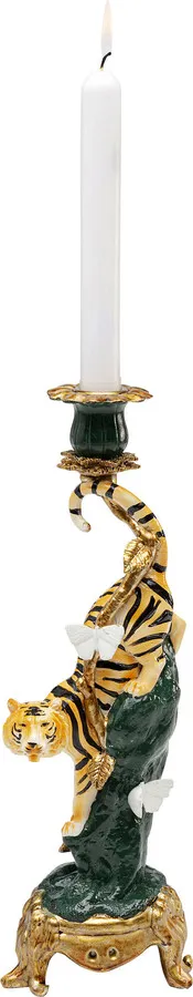 Świecznik ELEGANT TIGER - złoty/zielony