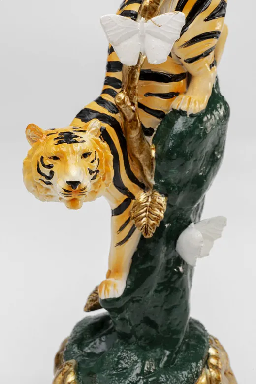 Świecznik ELEGANT TIGER - złoty/zielony