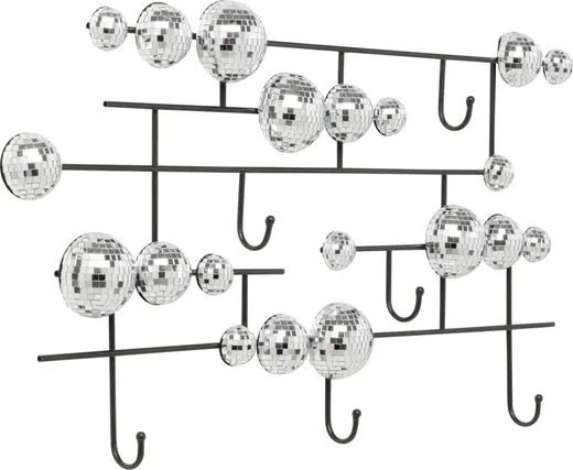 Wieszak ścienny DISCO BALLS - czarny/srebrny