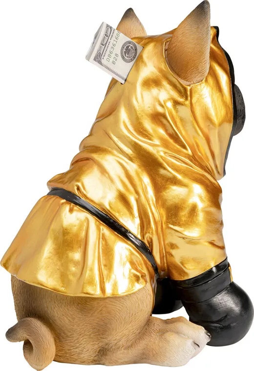 Skarbonka BOXING DOG - złoty/czarny