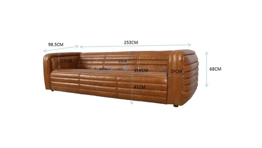 Sofa skórzana AURELIO - brązowy
