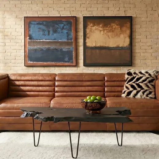 Sofa skórzana AURELIO - brązowy