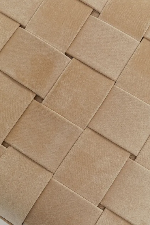 Zestaw dwóch puf WEAVE - beżowy