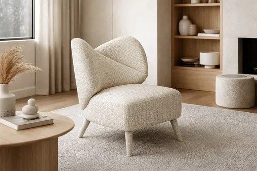 Fotel LEITH boucle - kremowy