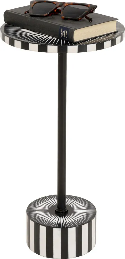 Stolik pomocniczy okrągły IRIS 25 cm - czarno-biały