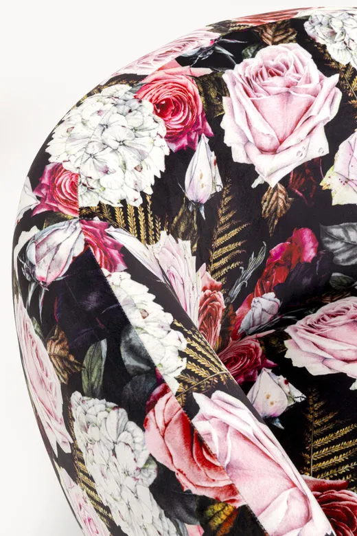 Fotel obrotowy PEONY ROSES - wielokolorowy/złoty