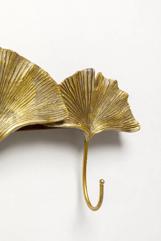 Wieszak ścienny GINKGO LEAF - złoty