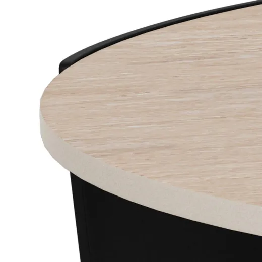 Stolik kawowy okrągły ALTEA - beżowy/czarny