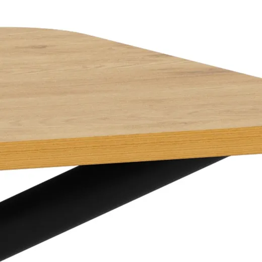 Levanto dining table Top melam. matt wild oak  Base steel matt black 160x90x75 cm