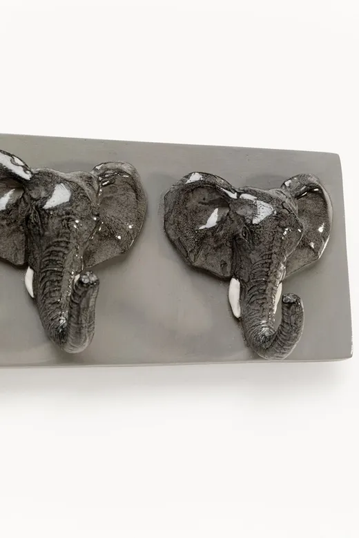 Wieszak ścienny ELEPHANT HEAD - szary