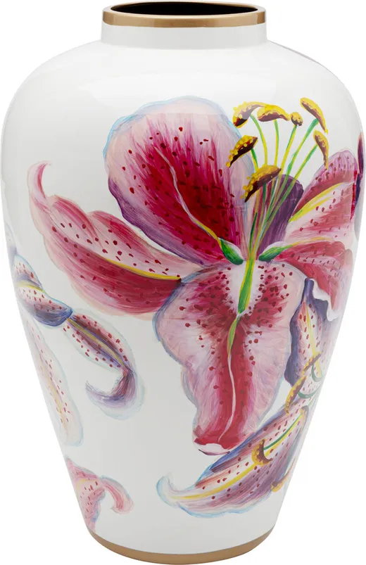 Wazon LILLIES 37 cm - biały/różowy