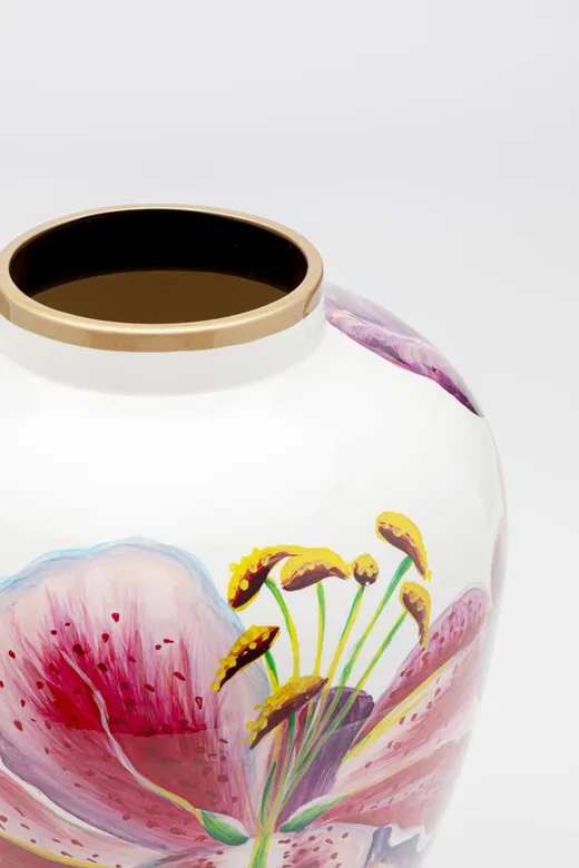 Wazon LILLIES 37 cm - biały/różowy