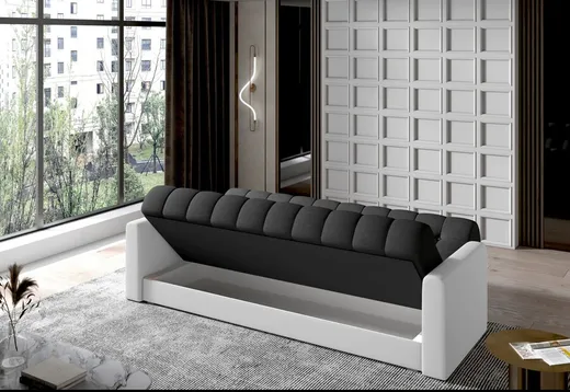 Sofa rozkładana GARETT - tkanina Sawana 05/ekoskóra Soft 17