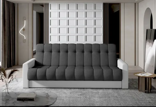 Sofa rozkładana GARETT - tkanina Sawana 05/ekoskóra Soft 17
