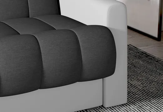 Sofa rozkładana GARETT - tkanina Sawana 05/ekoskóra Soft 17