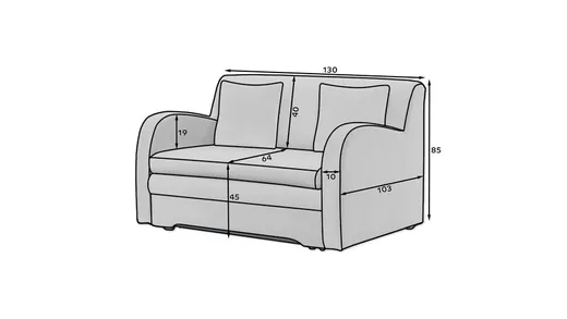 Sofa rozkładana 2-osobowa ARIO - tkanina Nube 04