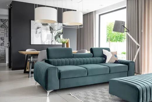 Sofa rozkładana 3-osobowa LAURENCE - tkanina Monolith 76