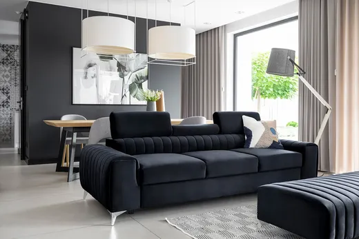 Sofa rozkładana 3-osobowa LAURENCE - tkanina Monolith 79