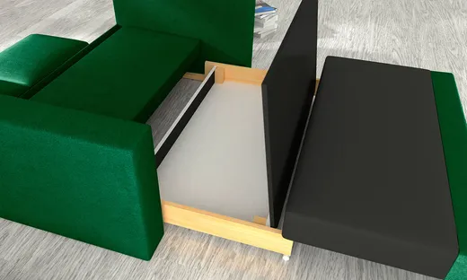Sofa 2-osobowa rozkładana WAVE - tkanina Kronos 19